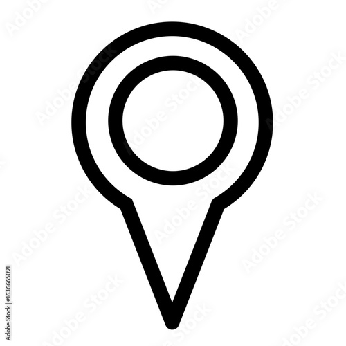 A simple black location pointer icon indicates a specific place on a map.