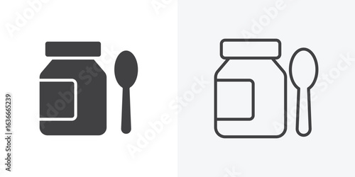 Syrup medicine bottle icon. Line Art And Clip art Style Design