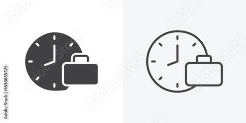 Office time icon. Line Art And Clip art Style Design