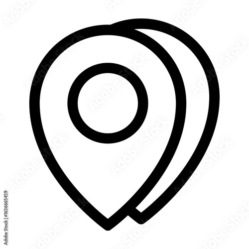 This icon represents location markers, useful for maps, navigation, and indicating multiple points of interest.