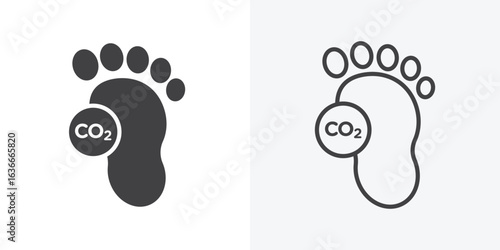 Carbon footprint icon. Line Art And Clip art Style Design