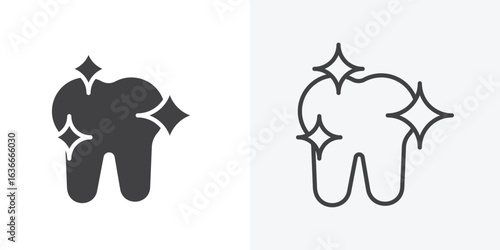 clean tooth icon. Line Art And Clip art Style Design