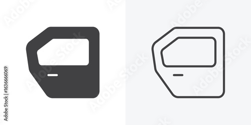 car door icon. Line Art And Clip art Style Design