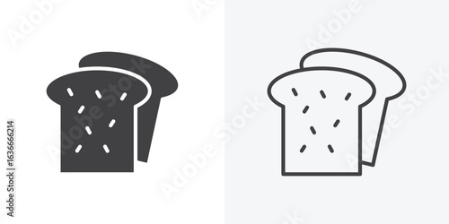 White bread icon. Line Art And Clip art Style Design