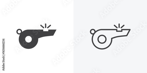 Whistle icon. Line Art And Clip art Style Design
