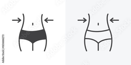 Weight loss icon. Line Art And Clip art Style Design