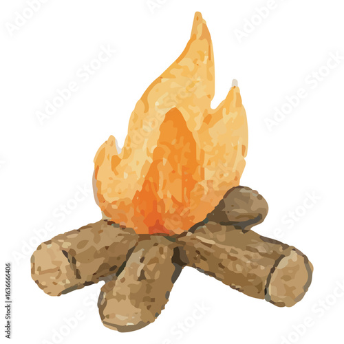 Campfire with Logs: Outdoor Fire Pit Art