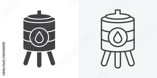 Water tank icon. Line Art And Clip art Style Design