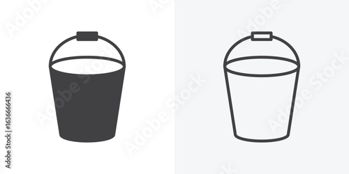 Water bucket icon. Line Art And Clip art Style Design