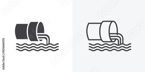 Waste water icon. Line Art And Clip art Style Design