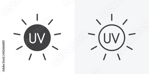 UV icon. Line Art And Clip art Style Design