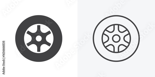 Tyre icon. Line Art And Clip art Style Design