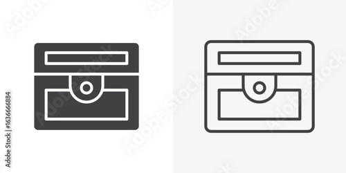 Treasure chest icon. Line Art And Clip art Style Design