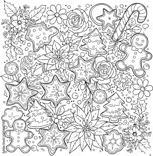 christmas, flower, pattern, floral, seamless, vector, decoration, illustration, wallpaper, ornament, vintage, design, rose, nature, art, texture, leaf, flowers, pink, summer, plant, card, element, dec
