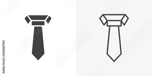 Tie icon. Line Art And Clip art Style Design