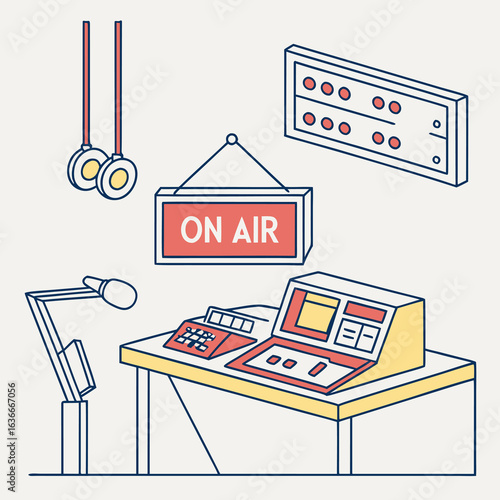 Professional radio station equipment and on air studio design