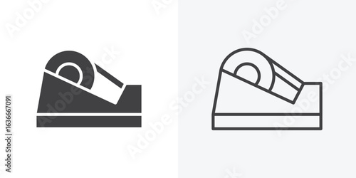 Tape dispenser icon. Line Art And Clip art Style Design