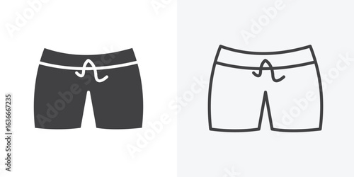 Swim shorts icon. Line Art And Clip art Style Design