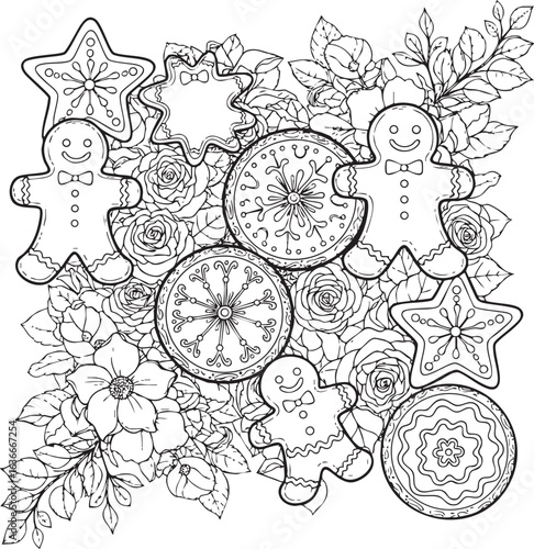 christmas, flower, pattern, floral, seamless, vector, decoration, illustration, wallpaper, ornament, vintage, design, rose, nature, art, texture, leaf, flowers, pink, summer, plant, card, element, dec
