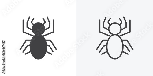 Spider icon. Line Art And Clip art Style Design