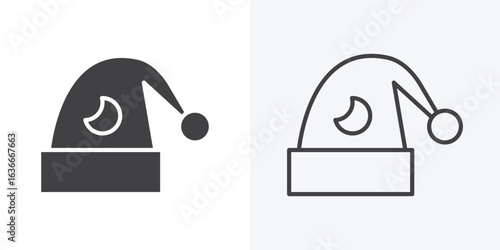 Sleeping Hat icon. Line Art And Clip art Style Design