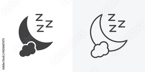 Sleep icon. Line Art And Clip art Style Design