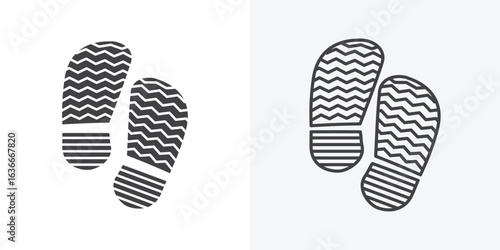 Shoe print icon. Line Art And Clip art Style Design