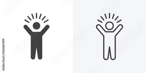 Self confidence icon. Line Art And Clip art Style Design