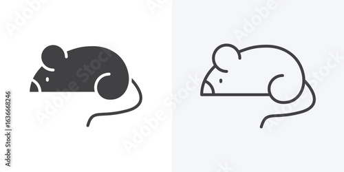 Rat icon. Line Art And Clip art Style Design