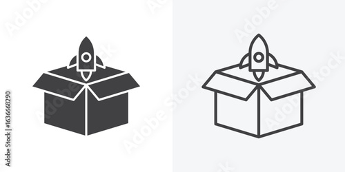 Product release icon. Line Art And Clip art Style Design