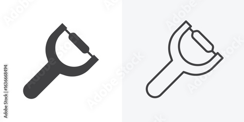 Potato peeler icon. Line Art And Clip art Style Design