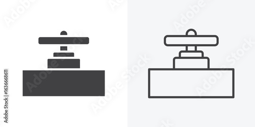 Pipe valve icon. Line Art And Clip art Style Design