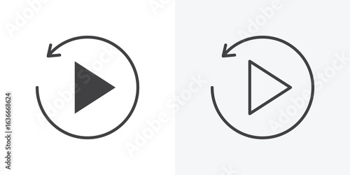 Playback icon. Line Art And Clip art Style Design