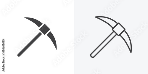 Pick axe icon. Line Art And Clip art Style Design