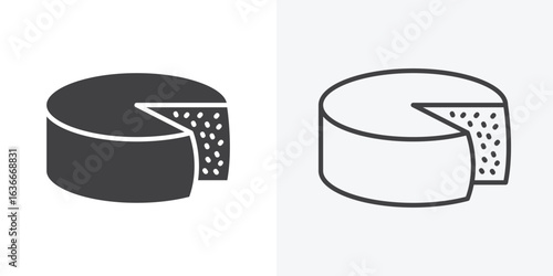 Parmesan icon. Line Art And Clip art Style Design