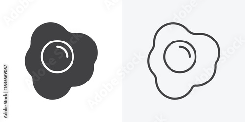 Omelet icon. Line Art And Clip art Style Design