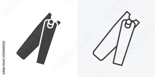 Nail clippers icon. Line Art And Clip art Style Design