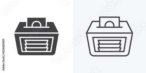 Money counting machine icon. Line Art And Clip art Style Design