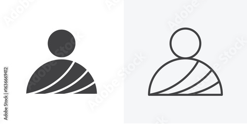 Monk icon. Line Art And Clip art Style Design
