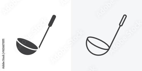 Ladle icon. Line Art And Clip art Style Design