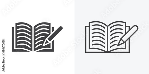 Homework icon. Line Art And Clip art Style Design