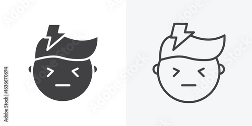 Headache icon. Line Art And Clip art Style Design