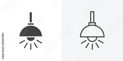 Hanging light icon. Line Art And Clip art Style Design