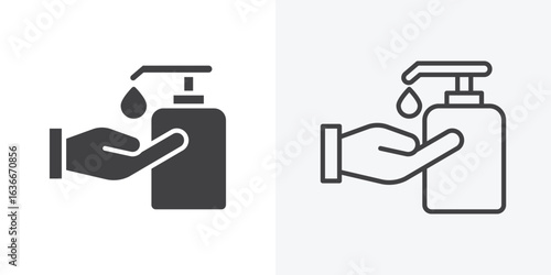 Hand wash icon. Line Art And Clip art Style Design