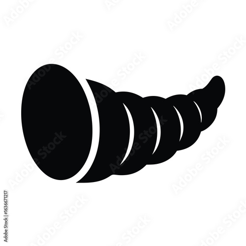 Black silhouette vector illustration of a cornucopia on a white background design
