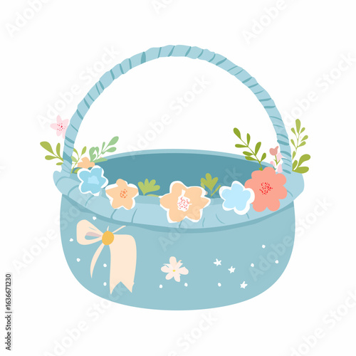 Korb in Pastellblau