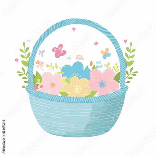 Korb in Pastellblau