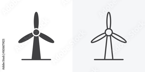 Eolic energy icon. Line Art And Clip art Style Design