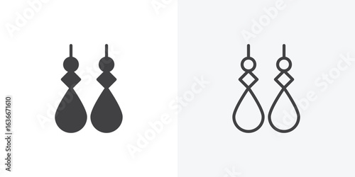 Earrings icon. Line Art And Clip art Style Design