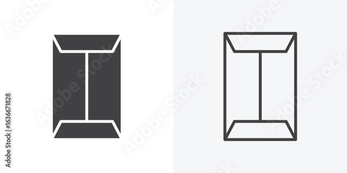 Document envelope icon. Line Art And Clip art Style Design